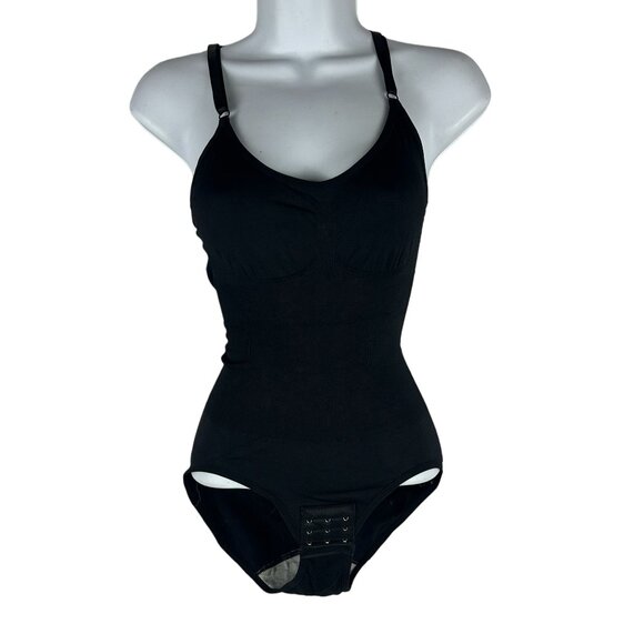 Black One-Piece Bodysuit With Adjustable Straps & Snap Closure Size S - Picture 1 of 6